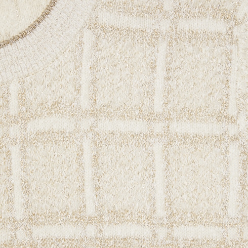 Haut en jacquard de laine et lamé à carreaux
