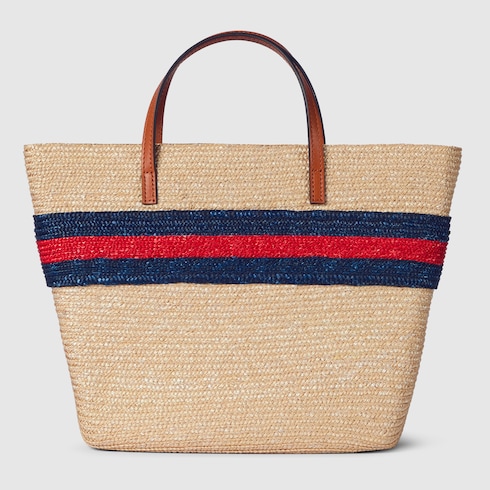 Children's straw tote bag with Web