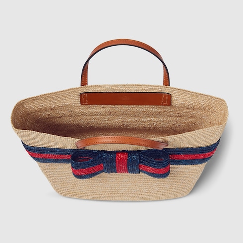 Children's straw tote bag with Web
