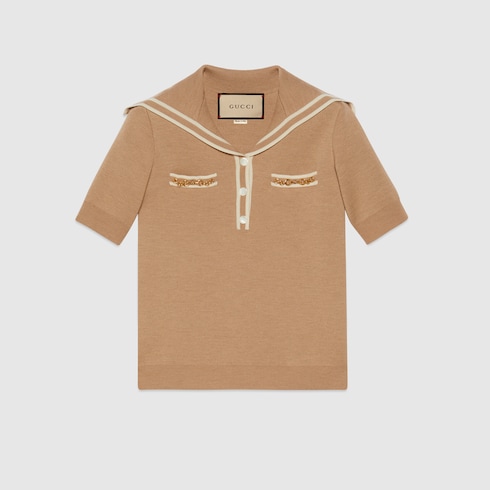 Chemise polo en laine avec détail Mors