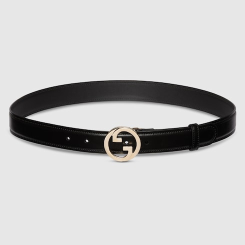 Cintura Gucci Blondie in pelle nera GUCCI Italia