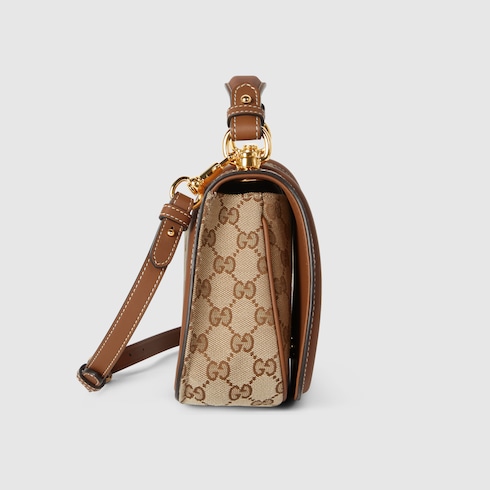 Bolsa con asa superior pequena Gucci Blondie inlona GG beige y ebano GUCCI MX