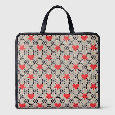 Borsa shopping bambino in tessuto GG stampato