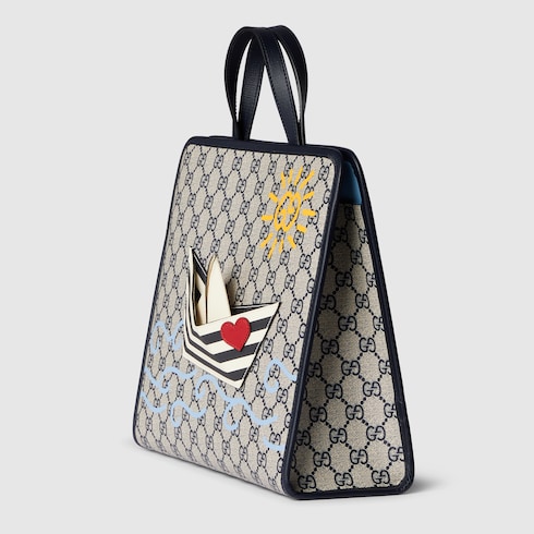 Borsa shopping bambino in tessuto GG stampato