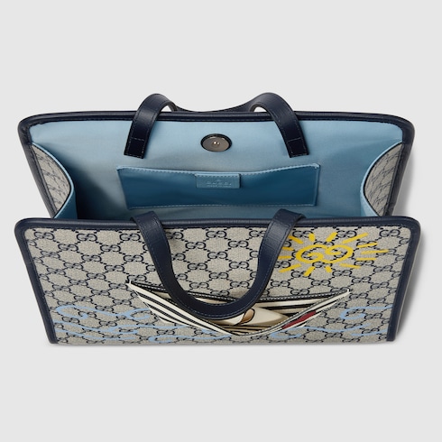 Borsa shopping bambino in tessuto GG stampato