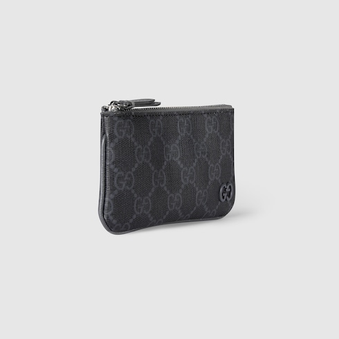 Bi-colour zip key case in Black GG Canvas | GUCCI® SI