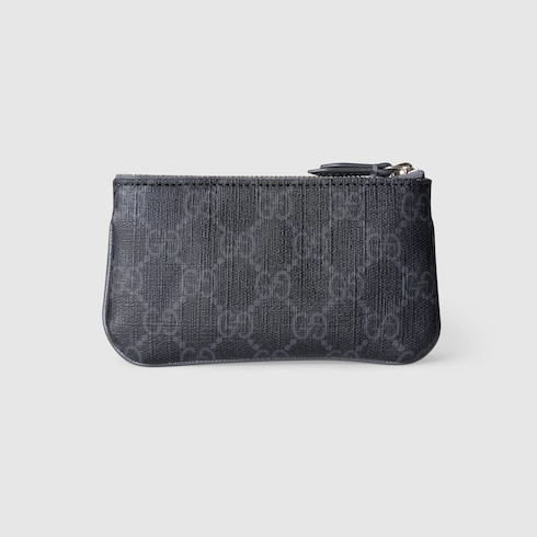 Bi-colour zip key case in Black GG Canvas | GUCCI® SI