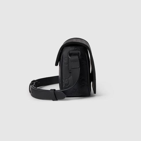 Rubber-effect mini messenger bag