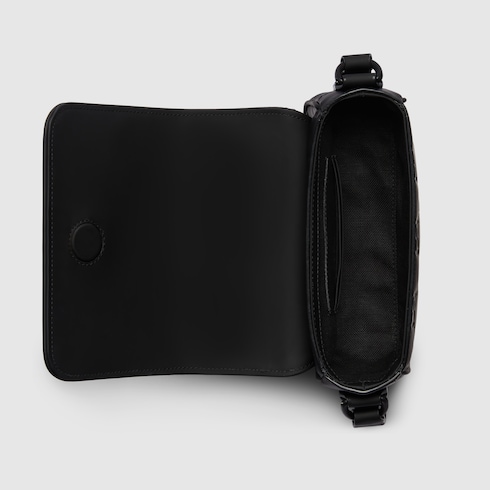 Rubber-effect mini messenger bag