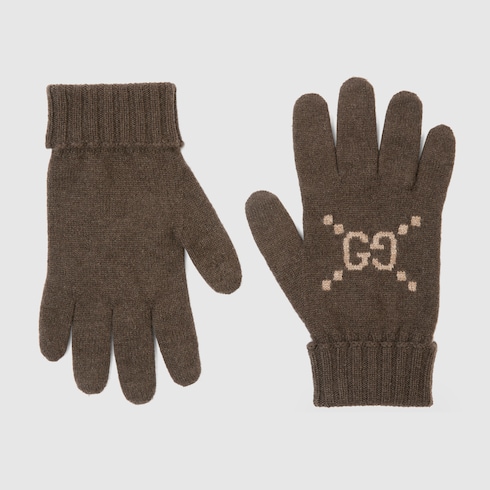 GG cashmere jacquard gloves Detail 2