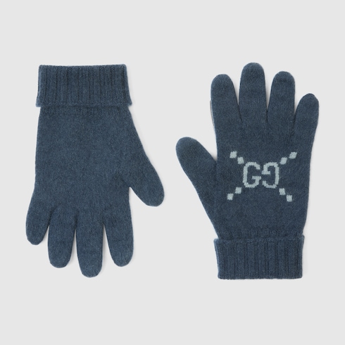 GG cashmere jacquard gloves Detail 2