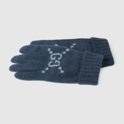 GG cashmere jacquard gloves Detail 2