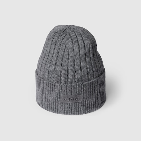 Rib knit wool hat