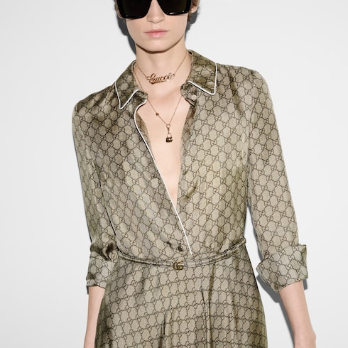 Robe en twill de soie GG