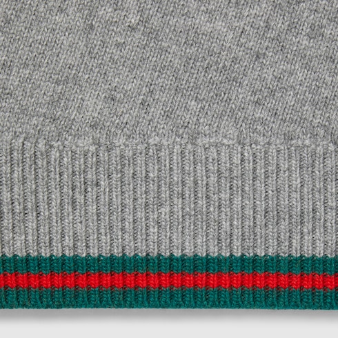Cardigan en laine et cachemire avec bande Web