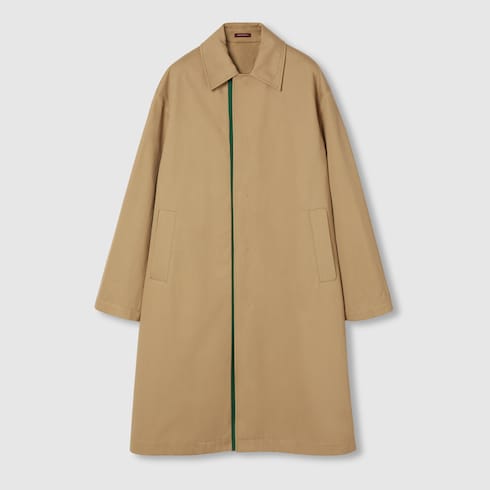 Cappotto in cotone con logo in rilievo e Web