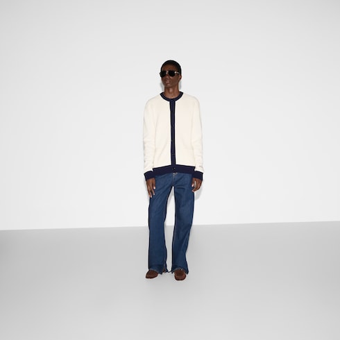 Cardigan aus Baumwolle mit Intarsie