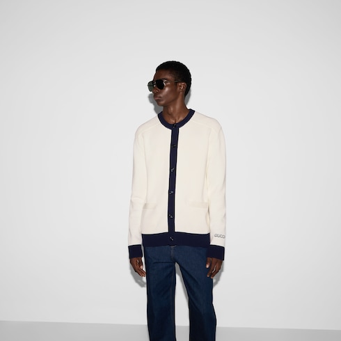 Cardigan aus Baumwolle mit Intarsie