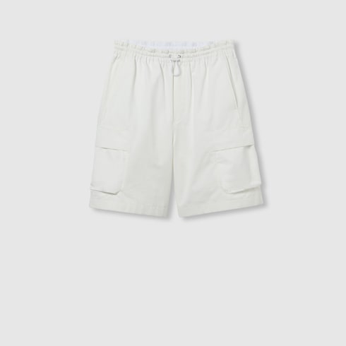 注目の新作【GUCCI】エンブロイダリー ポプリン ショートパンツ ウェブ ストライプ コットン リップストップ ショートパンツ