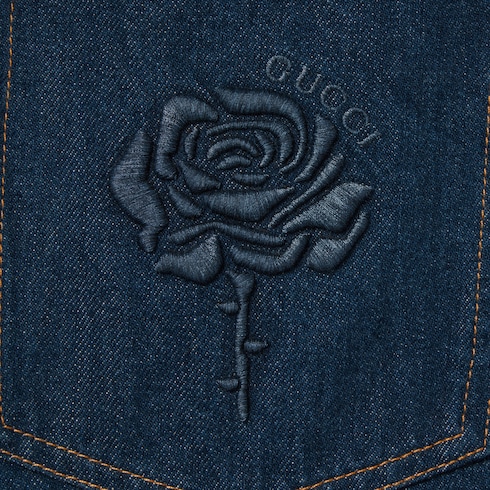 Hose aus Denim mit Stickerei