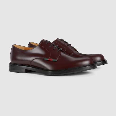 Men's lace-up shoe with leather Web Detail 2