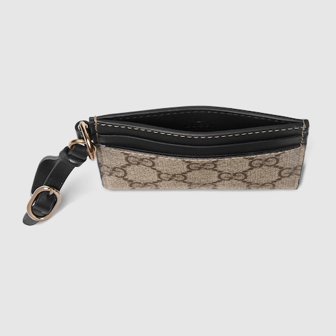 GG Emblem card case with strap