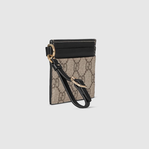 GG Emblem card case with strap