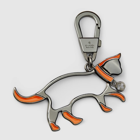 Porte-clés chat avec détail GG enlacés