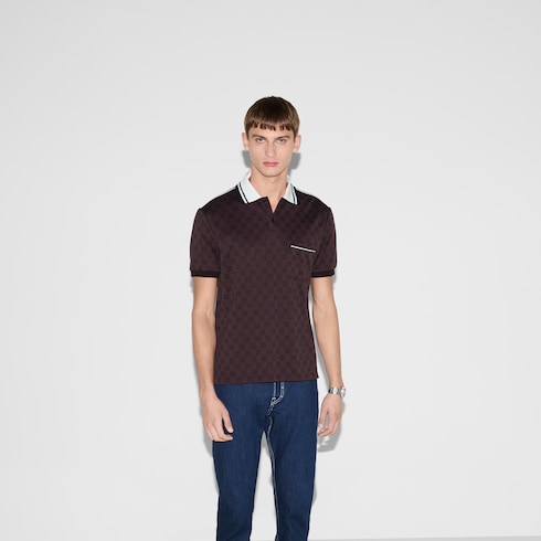 Polo in nylon e cotone GG