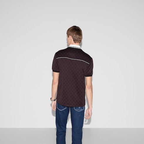 Polo in nylon e cotone GG