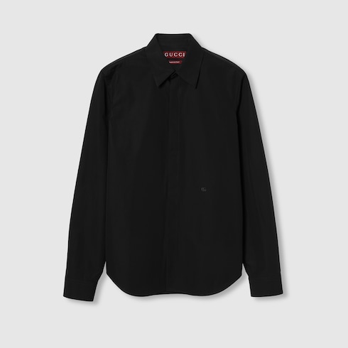 Camicia in popeline di cotone ricamata
