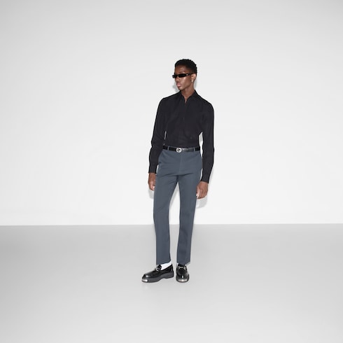 Chemise en popeline de coton brodée