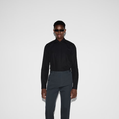 Chemise en popeline de coton brodée