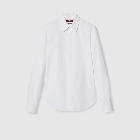 Camicia in popeline di cotone ricamata