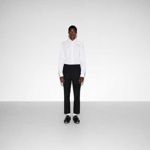 Camicia in popeline di cotone ricamata