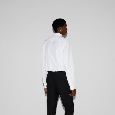 Chemise en popeline de coton brodée