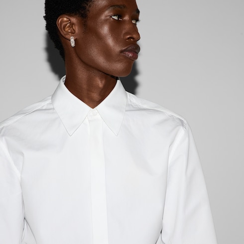 Chemise en popeline de coton brodée