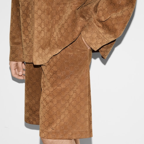 Embossed GG suede shorts