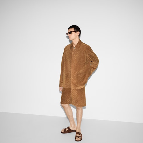 Embossed GG suede shorts