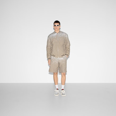 Blouson aviateur en toile GG avec cristaux
