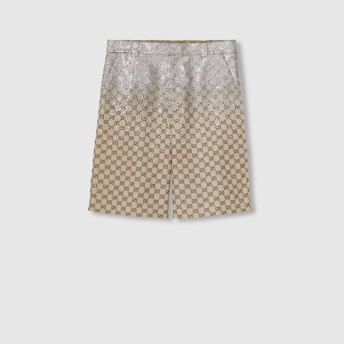 GG canvas shorts with crystals Detail 2