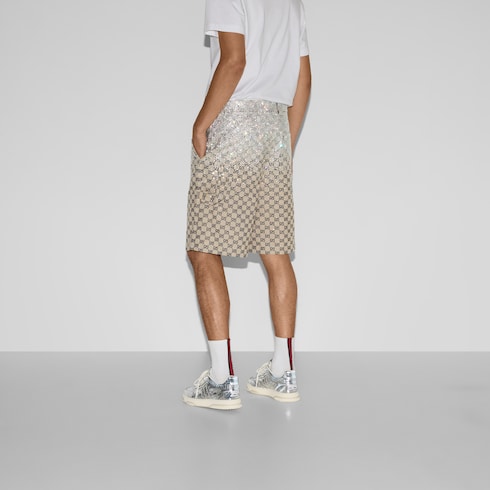 GG canvas shorts with crystals Detail 4