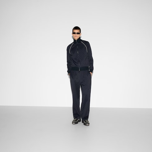 Pantalone in nylon e jersey GG