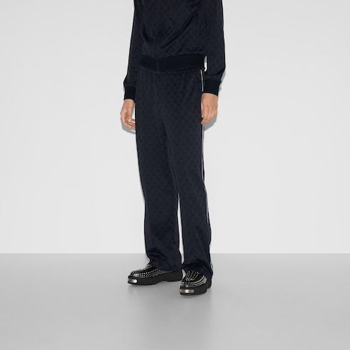 Pantalone in nylon e jersey GG