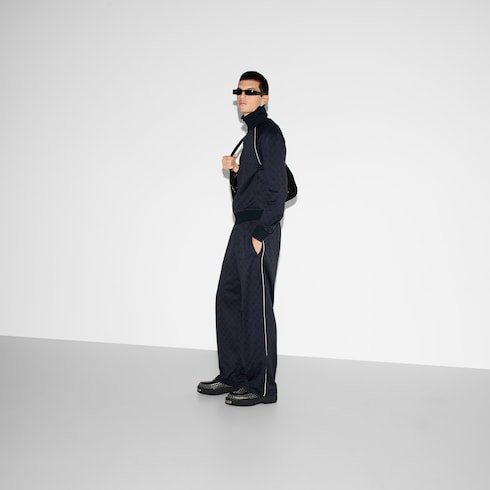 Pantalone in nylon e jersey GG