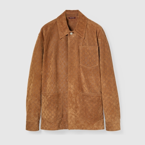 Veste en daim GG embossé