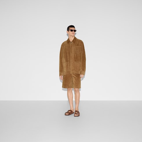 Veste en daim GG embossé