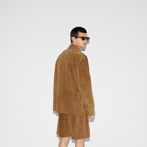 Embossed GG suede jacket