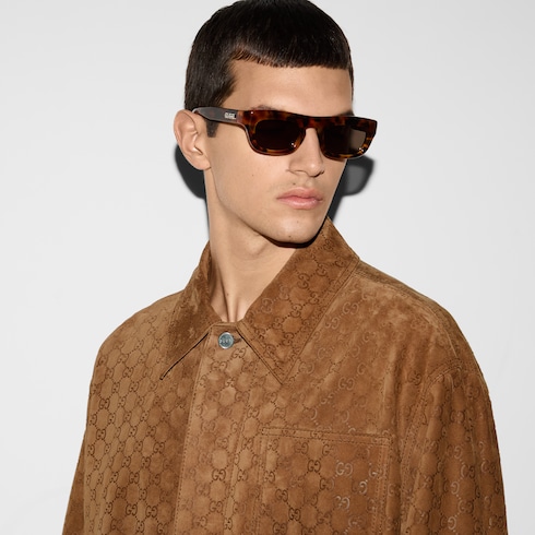 Veste en daim GG embossé