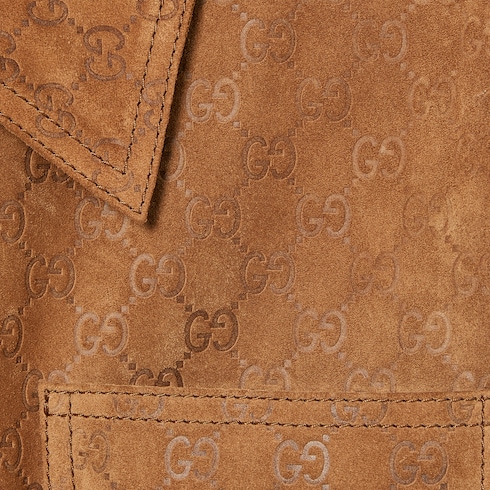 Embossed GG suede jacket